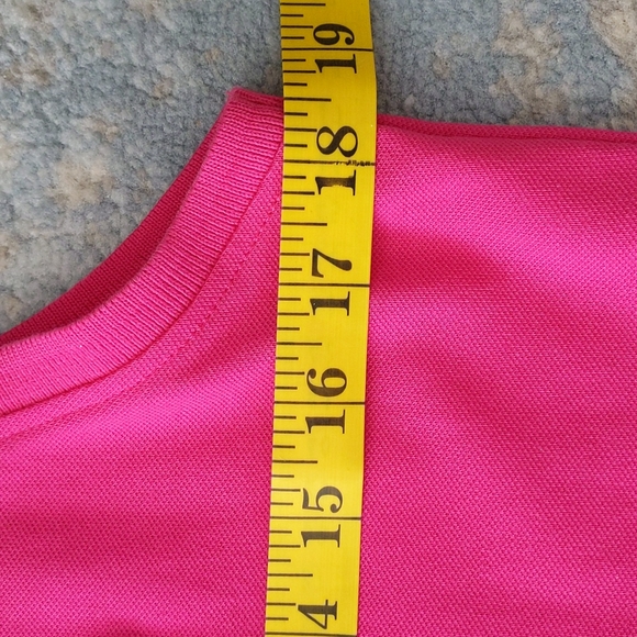 Tommy Hilfiger Quarter Zip Collared High Low Top M Pink - Picture 10 of 11